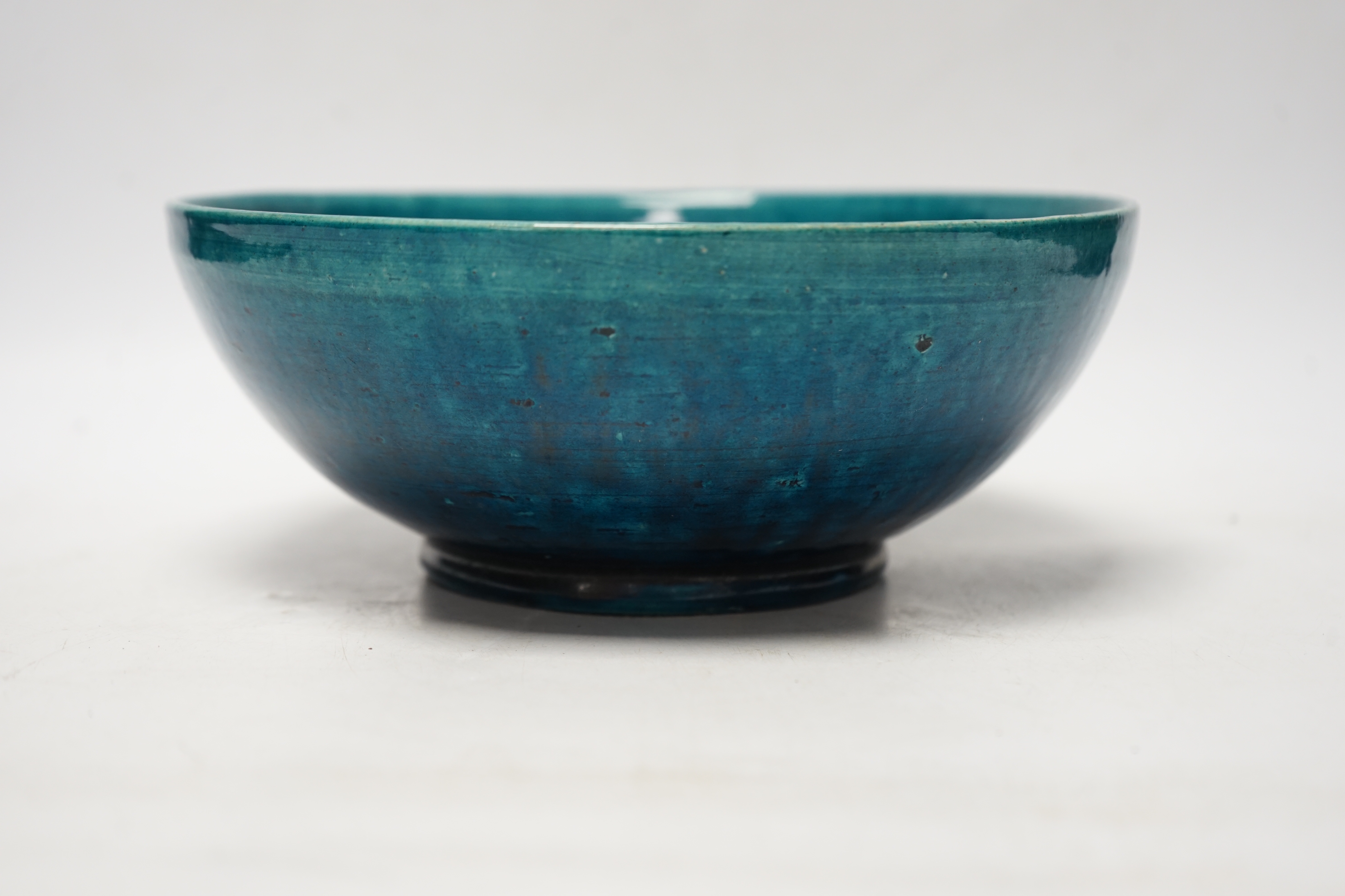 An 18th century Chinese turquoise glazed bowl, 22cm diameter